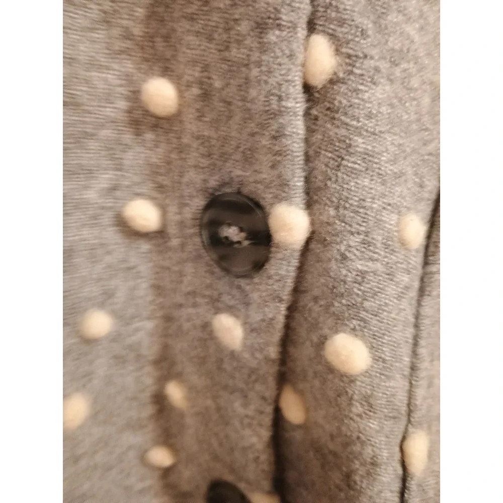NWT Madewell Texture/Thread Boxy Bobble Cardigan Woman's Gray White Polka Dot M - Picture 7 of 12